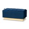 Baxton Studio Powell Glam and Luxe Navy Blue Velvet Fabric and Gold PU Leather Storage Ottoman 175-11238-Zoro - alternate 1